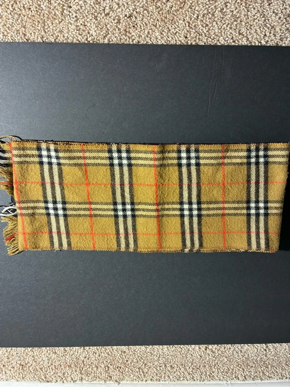 Y2K Burberry Esque Made In England Essential Plaid Themed Scarf